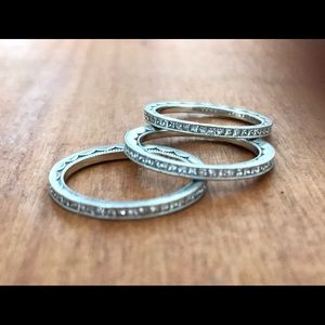 3 Tacori platinum eternity bands. Size 6.5